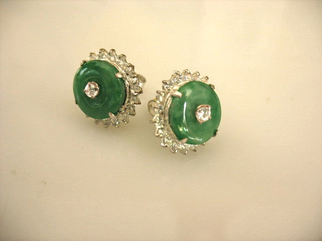 Boucles d'oreilles en jade (modle 10)